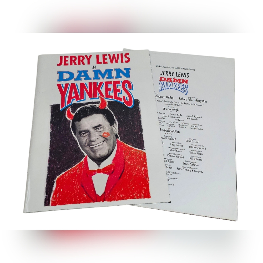 Jerry Lewis In Damn Yankees 1994 Souvenir Book Program & Poster Broadway Musical